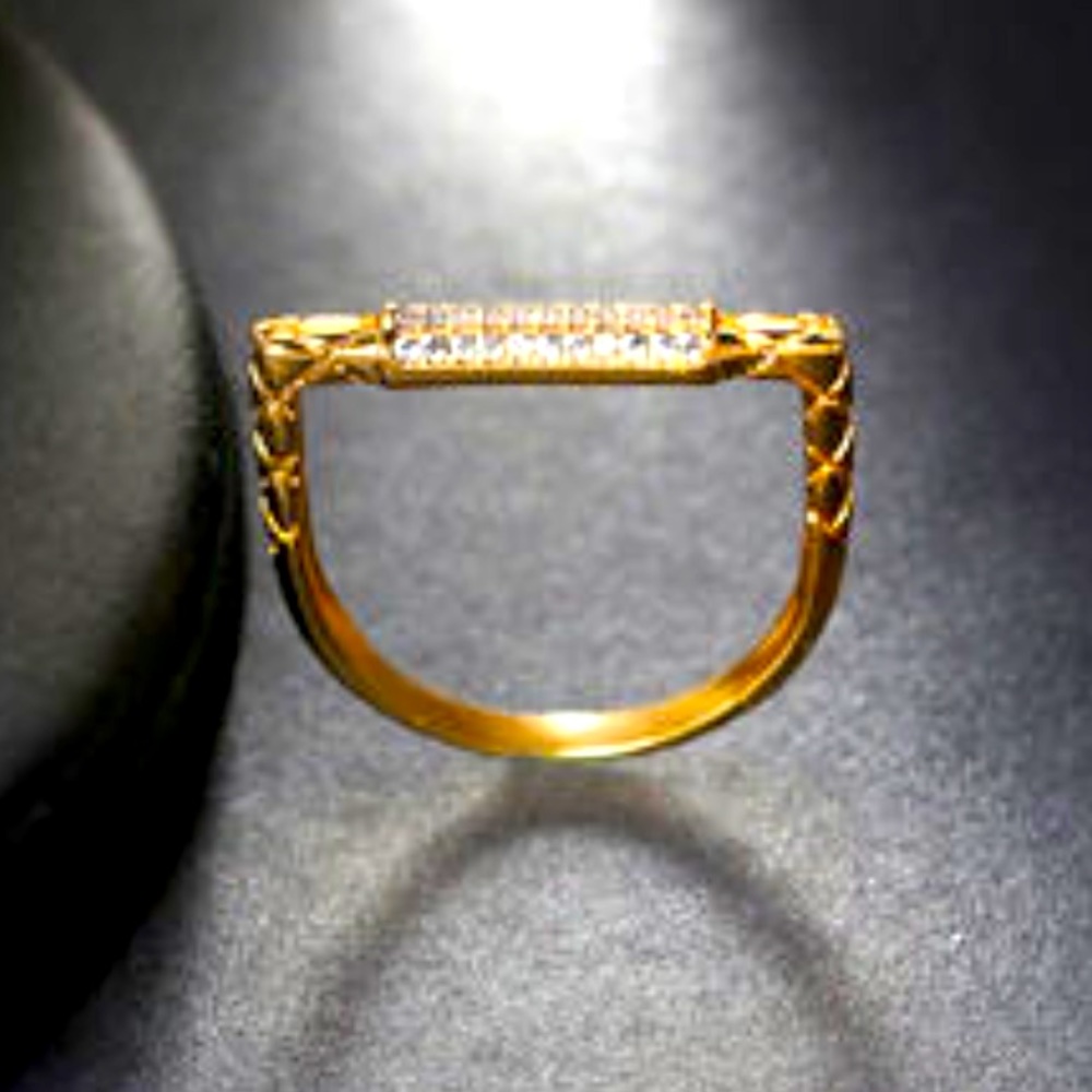 Gold plated D Shape Band Ring Gold Plated